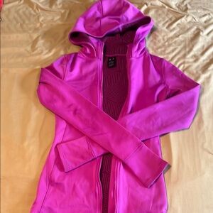 Women’s Hooded Full-Zip Sweater Jacket - Bright Fuchsia Pink